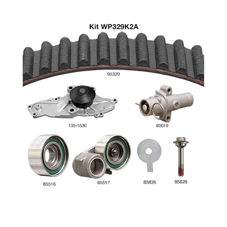 Dayco 03-09 Acura/Honda 3.0/3.2/3.5/3.7L Water Pump Kit, Wp329K2A WP329K2A